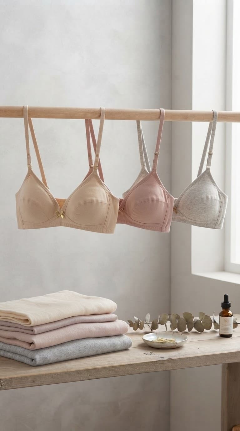 Cotton Lace Trim Bra for Girls Set of 3