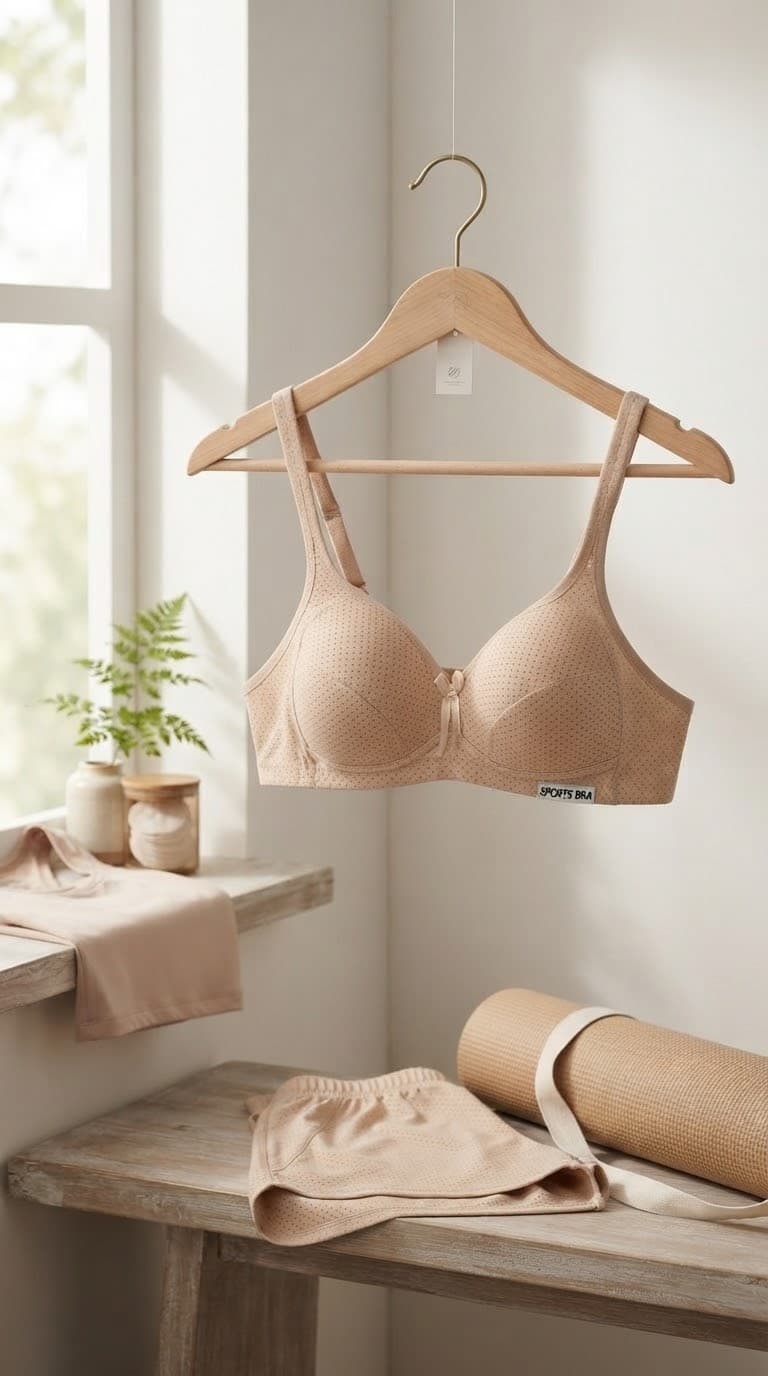 Polka Dot Cotton Sports Bra