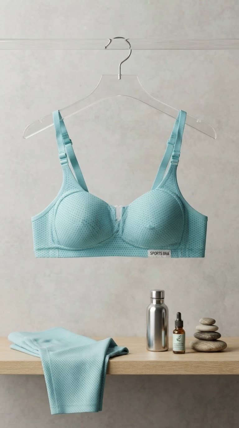 Polka Dot Cotton Sports Bra