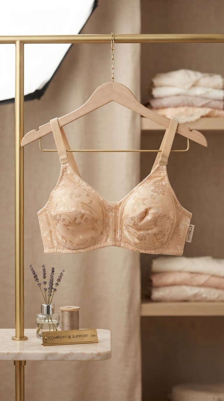 Cotton Lace Trim Bra